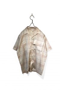 HUMIS/CHEMICAL OPEN COLLAR SHORT-SLEEVE SHIRT IVORY CK