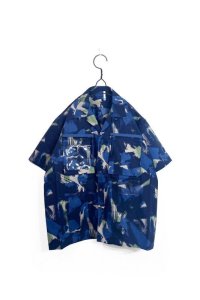 HUMIS/CHEMICAL OPEN-COLLAR SHORT-SLEEVE SHIRT BLUE MULTI