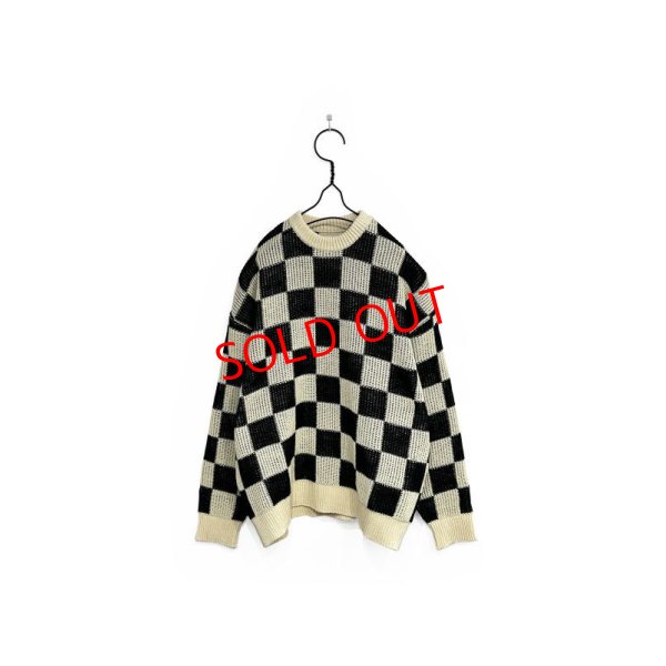 画像1: FACCIES/Re/C CHECKERED FLAG KNIT PO BLACK