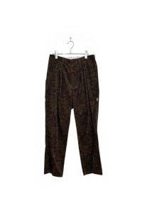 elephant TRIBAL fabrics/CORDUROY 3TUCK SLACKS BROWN