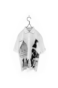 elephant TRIBAL fabrics/OVER DYE POLO (Memories of a BOY) WHITE