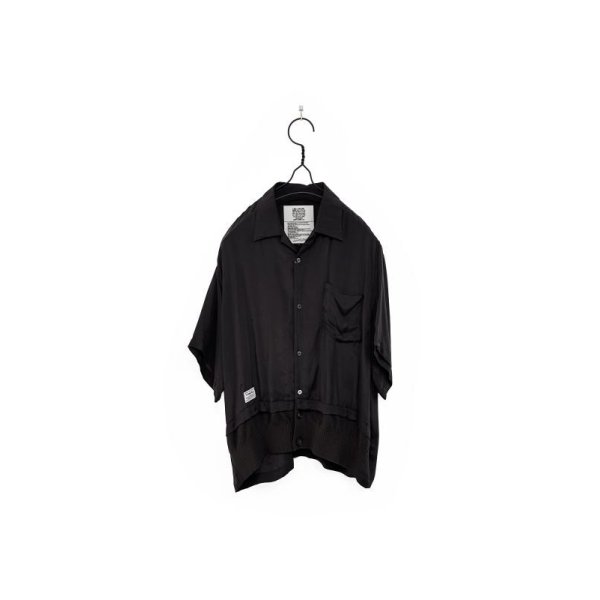 画像1: elephant TRIBAL fabrics/KNIT DOCKING OC SHIRT SUMI BLACK