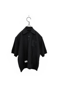 elephant TRIBAL fabrics/GRANDFATHER KNIT POLO BLACK