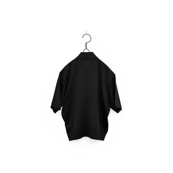 画像2: elephant TRIBAL fabrics/GRANDFATHER KNIT POLO BLACK