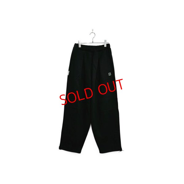 画像1: SUPERTHANKS/WIDE TUCK SWEAT TROUSERS BLACK