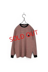 NNBF/MULTI BORDER L/S T-SHIRTS RED