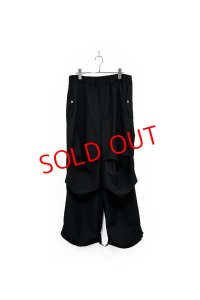 JieDa/LOOSE PARACHUTE PANTS BLACK