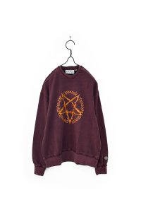 el conductorH/PIGMENT DYE COTTON CREWNECK SWEATER 'PENTAGRAM MAROON