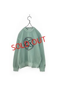 el conductorH/PIGMENT DYE COTTON CREWNECK SWEATER 'PENTAGRAM MINT