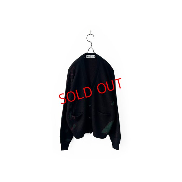 画像1: BAL/JACQUARD WOOL CARDIGAN BLACK