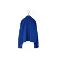 画像2: Diaspora Skateboards/COTTON KNIT POLO COLLAR CARDIGAN BLUE (2)