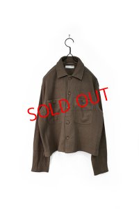 Diaspora Skateboards/COTTON KNIT POLO COLLAR CARDIGAN MOCHA