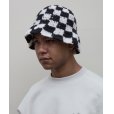 画像2: BAL/CHECKERED HAND KNIT BUCKET HAT WHITE (2)