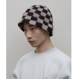 画像3: BAL/CHECKERED HAND KNIT BUCKET HAT BROWN (3)