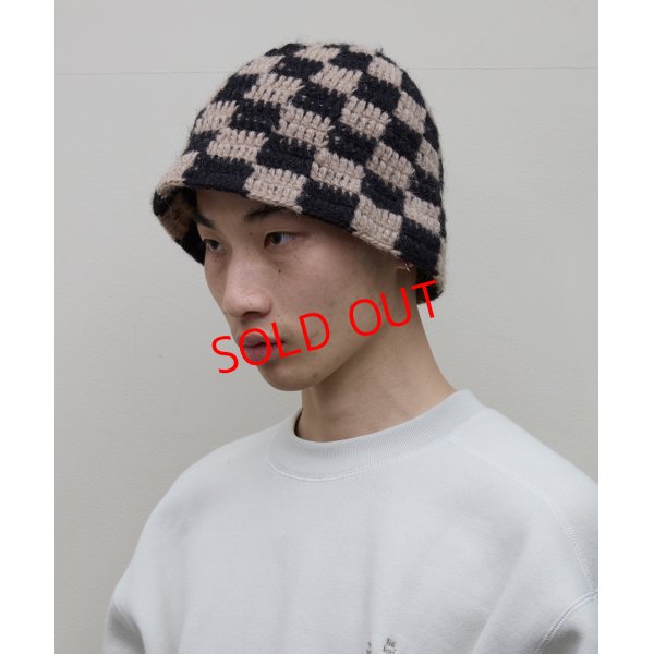 画像3: BAL/CHECKERED HAND KNIT BUCKET HAT BROWN