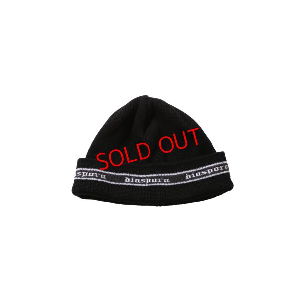 画像1: Diaspora Skateboards/EMBROIDERED LINED LOGO BEANIE BLACK