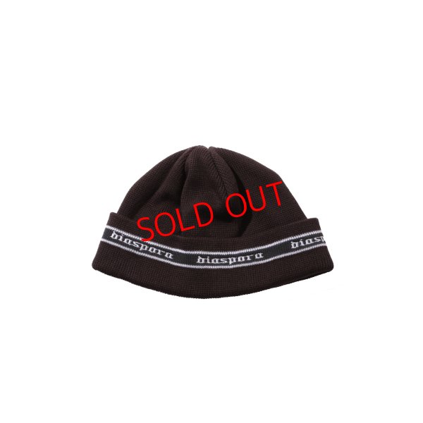 画像1: Diaspora Skateboards/EMBROIDERED LINED LOGO BEANIE BROWN