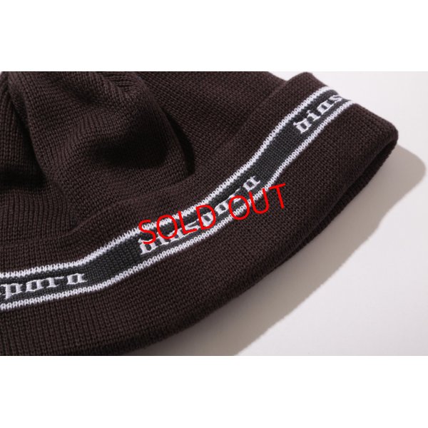 画像2: Diaspora Skateboards/EMBROIDERED LINED LOGO BEANIE BROWN