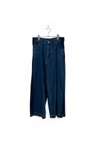 elephant TRIBAL fabrics/SIDE CONTRAST DENIM PANTS INDIGO