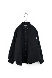 elephant TRIBAL fabrics/HUNTING BD CHECK SHIRT BLACK