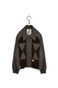 elephant TRIBAL fabrics/SUEDE PATCHWORK ZIP KNIT GREIGE