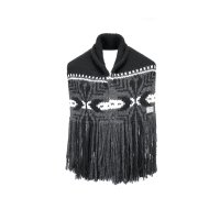 elephant TRIBAL fabrics/COWICHAN VEST OR MUFFLER BLACK