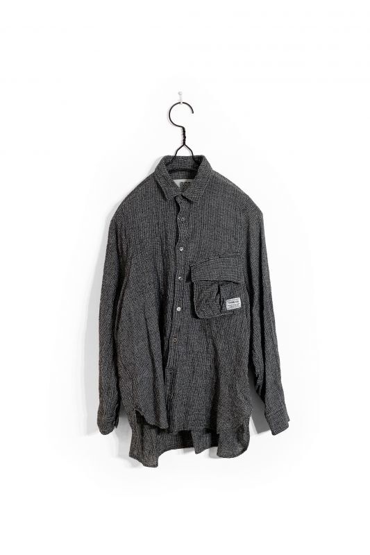 画像1: elephant TRIBAL fabrics/JUNGLE FATIGUE DETAIL OX SHIRT [HOUND TOOTH] OLD BLACK (1)