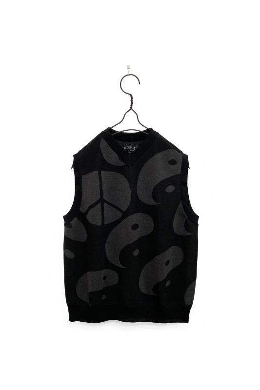 BAL/JACQUARD RAMIE VEST BLACK