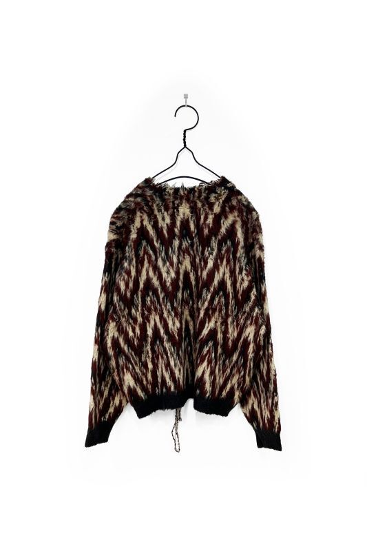 FACCIES/USED COTTON SHAGGY JQD CARDIGAN WINE - &Chill