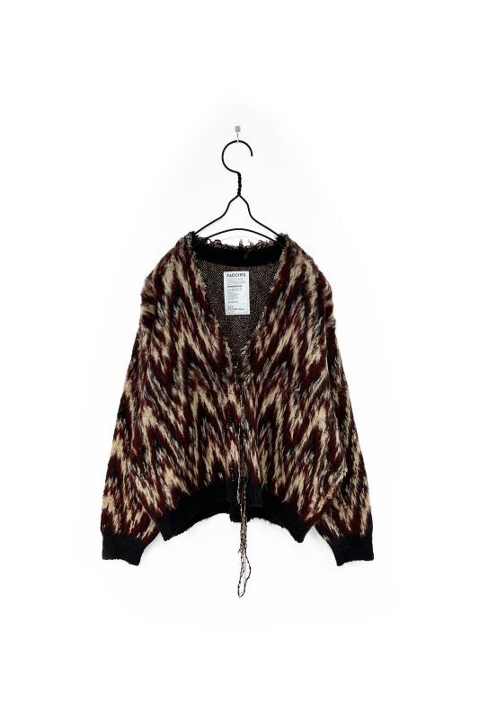 FACCIES/USED COTTON SHAGGY JQD CARDIGAN WINE - &Chill